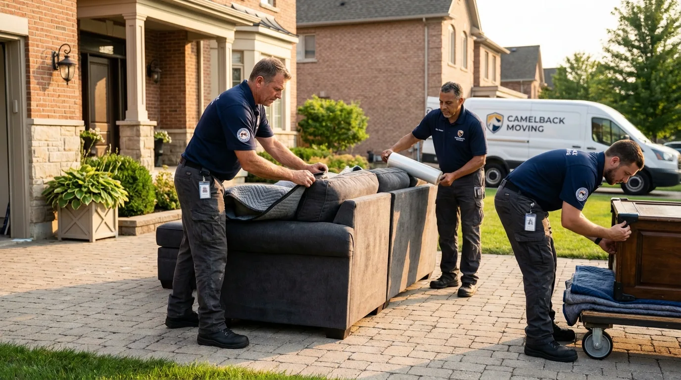 Large estate moving crew wrapping furniture in Barrington, IL